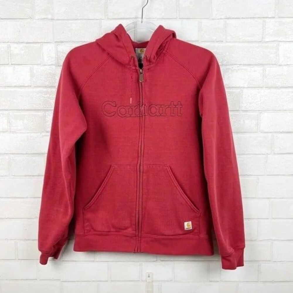 Carhartt Women's Clarksburg Embroidered Graphic Full Zip Sweatshirt Hoodie S